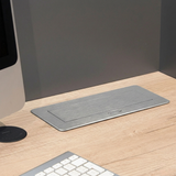Prise plan de travail BRUME à ouverture automatique - Bloc 2 prises + 1 USB-A + 1 USB-C rétractable gris