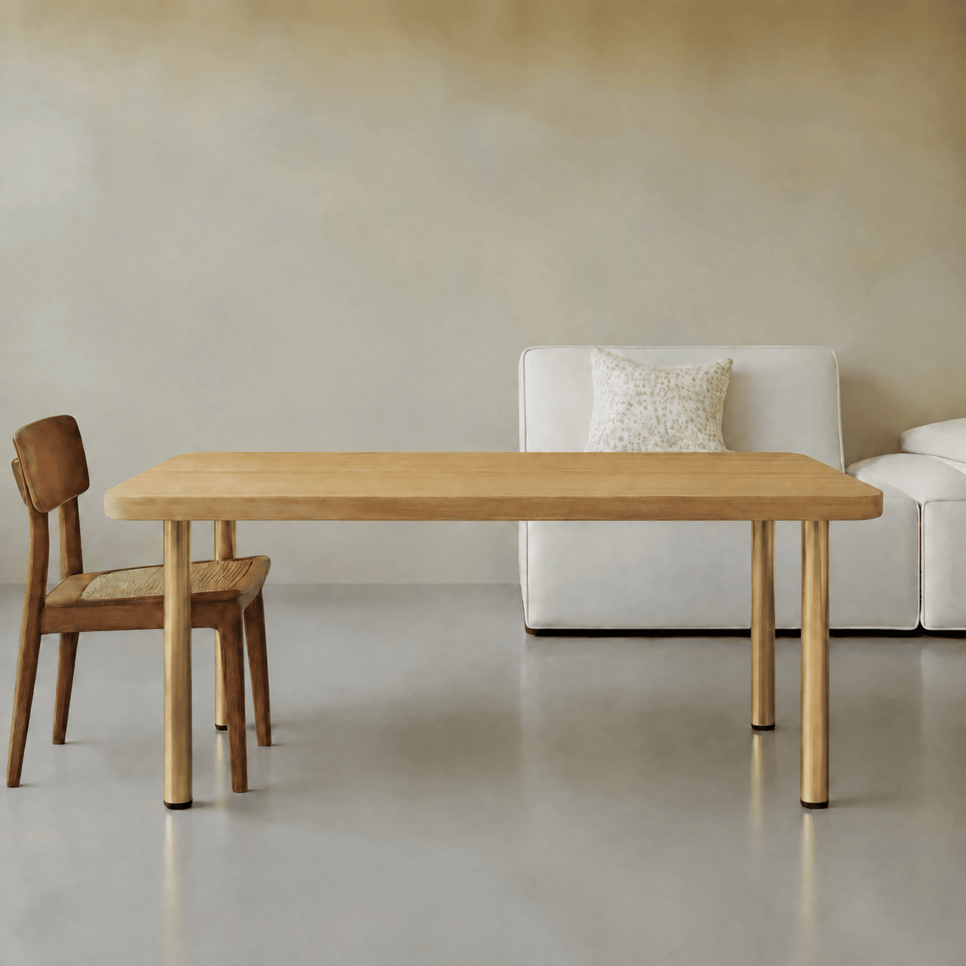 Pied de table réglable métal Rond Doré mat H 70.5 x l 6 cm