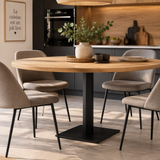 Pied de table central acier noir TEDDY H 88.2 cm et embase carrée 50 cm