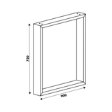 Pied de table rectangulaire DANNY métal noir H 72 x l 90 cm