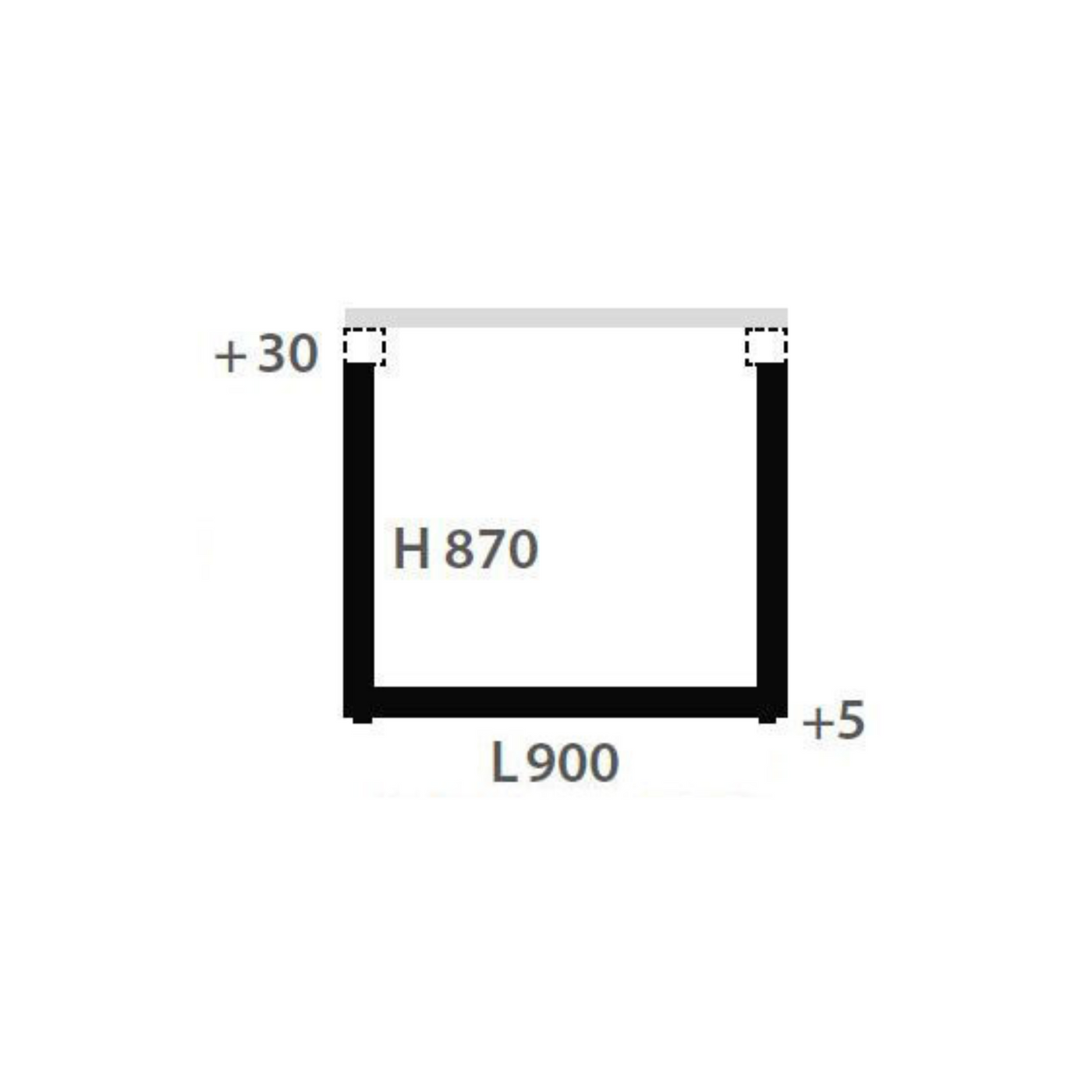 Pied plan de travail réglable Rectangulaire TELESCOP Noir H 87 x L 90 cm