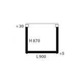 Pied plan de travail réglable Rectangulaire TELESCOP Noir H 87 x L 90 cm