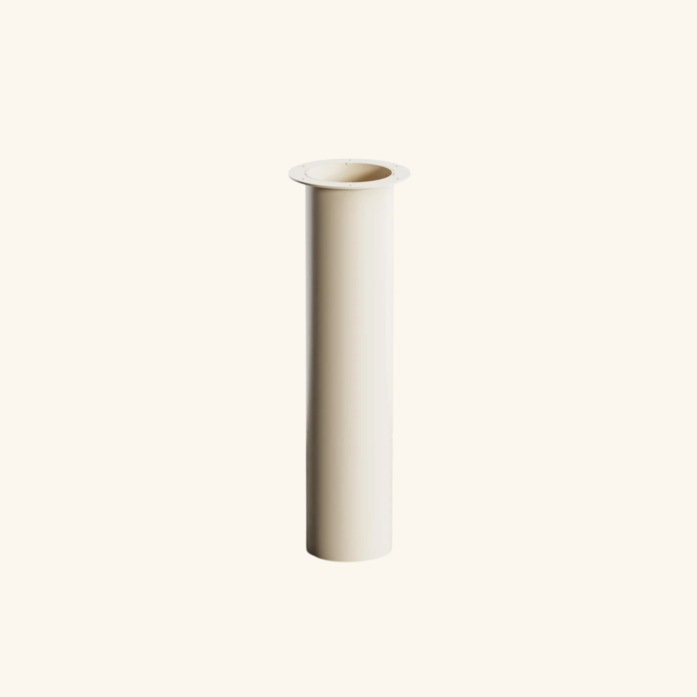 Pied de table colonne RAPHAEL en acier tube Rond droit large Crème H 71 x l 16 cm