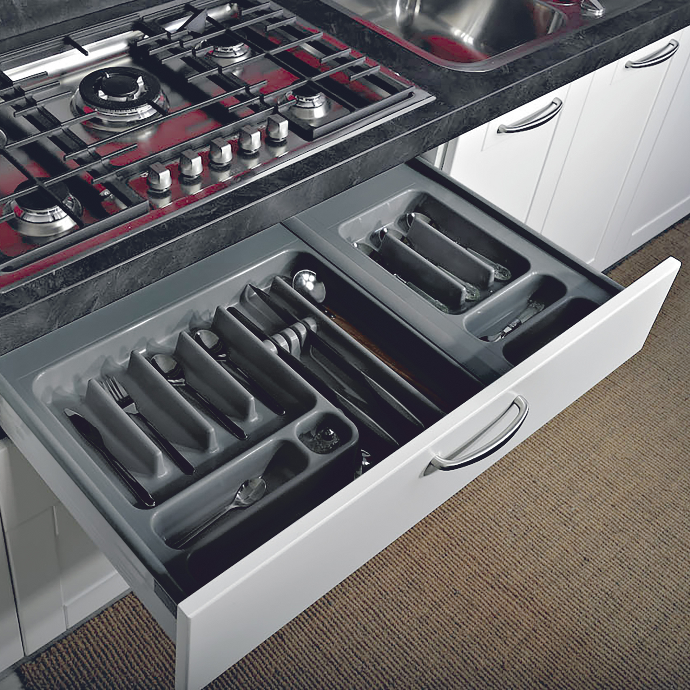 Range-couverts 14 compartiments L 900 mm