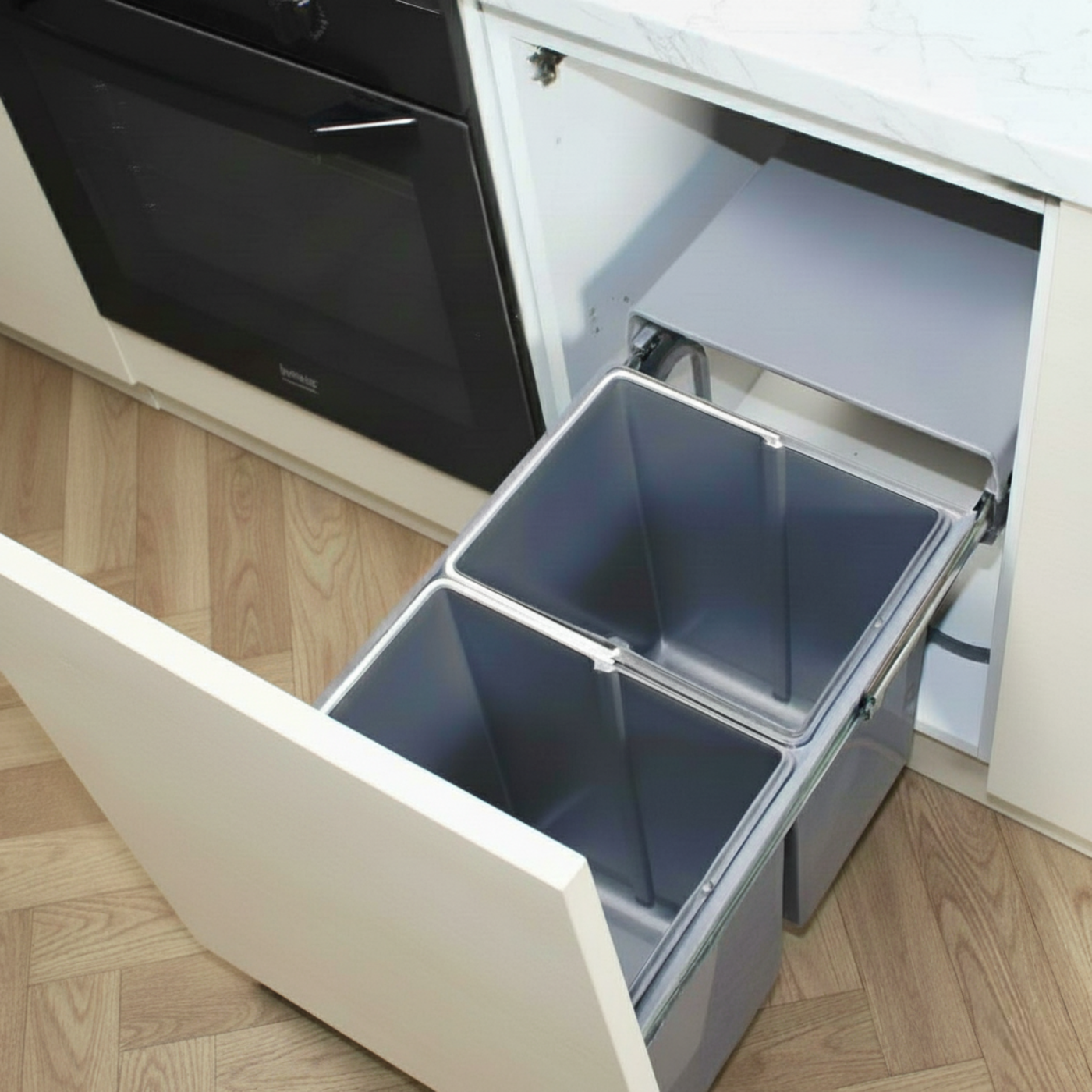 Poubelle cuisine RYVEN - poubelle encastrable 2 x 20 litres