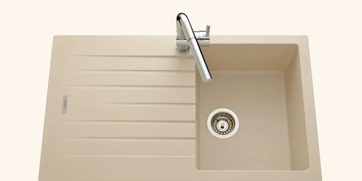 Évier Granit Beige ALBEY 1 Bac - Charme Naturel • Cuisissimo