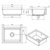 Évier timbre d'office céramique blanc Sanindusa VALET APRON