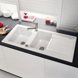 Evier céramique blanc Villeroy & Boch ARCHITECTURA 2 bacs 1 égouttoir