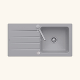 Evier céramique gris fossil Villeroy & Boch ARCHITECTURA 1 grand bac 1 égouttoir