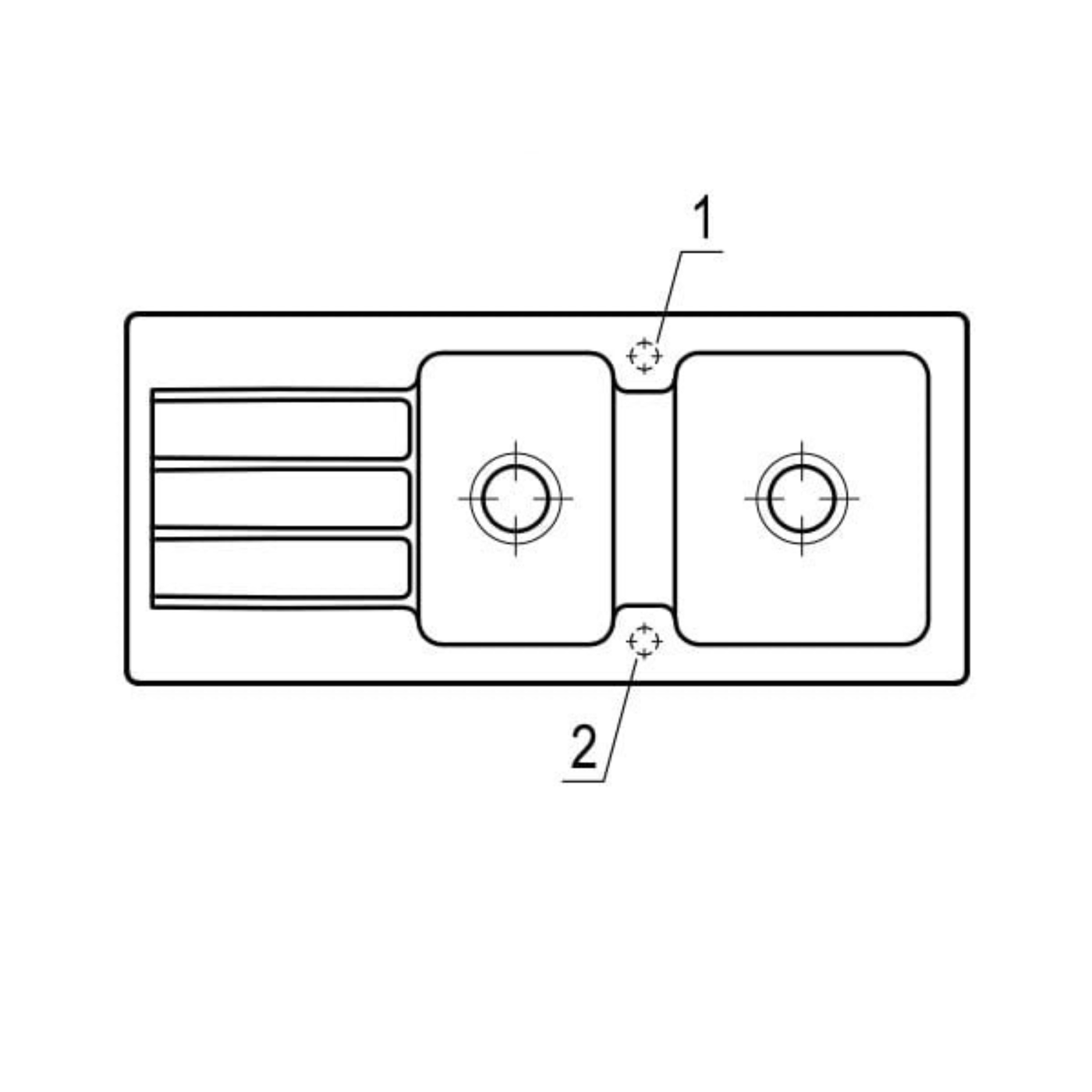 Evier céramique Villeroy & Boch ARCHITECTURA noir mat 2 bacs 1 égouttoir