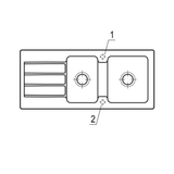 Evier céramique Villeroy & Boch ARCHITECTURA noir mat 2 bacs 1 égouttoir