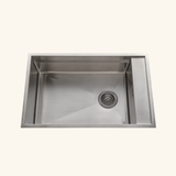 Évier sous plan inox lisse Luisina RIMTICA 1 très grand bac 1 petit égouttoir - passoire incluse