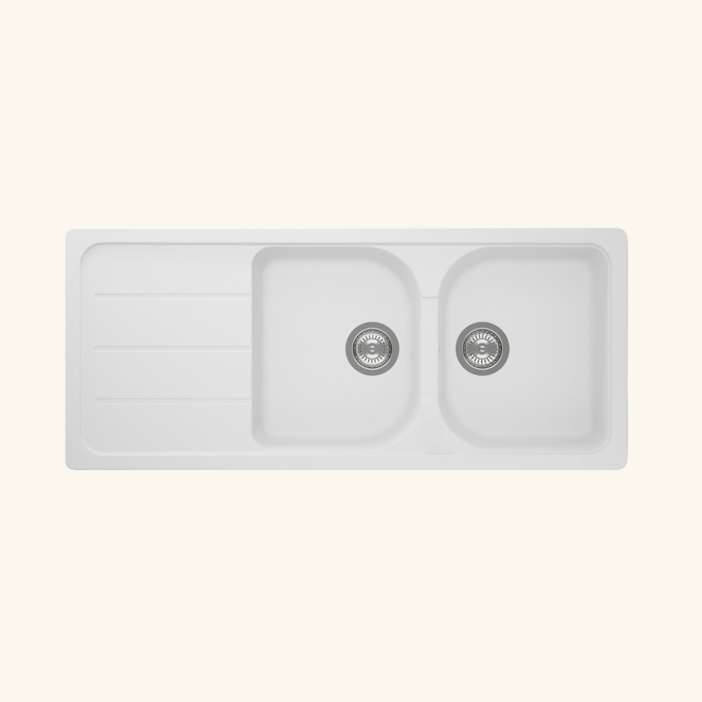 Évier granit blanc Schock FORMHAUS 2 bacs 1 égouttoir