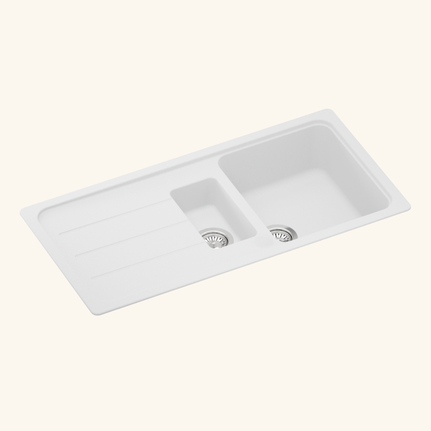 Évier granit blanc Schock FORMHAUS 1 bac et demi - 1 égouttoir