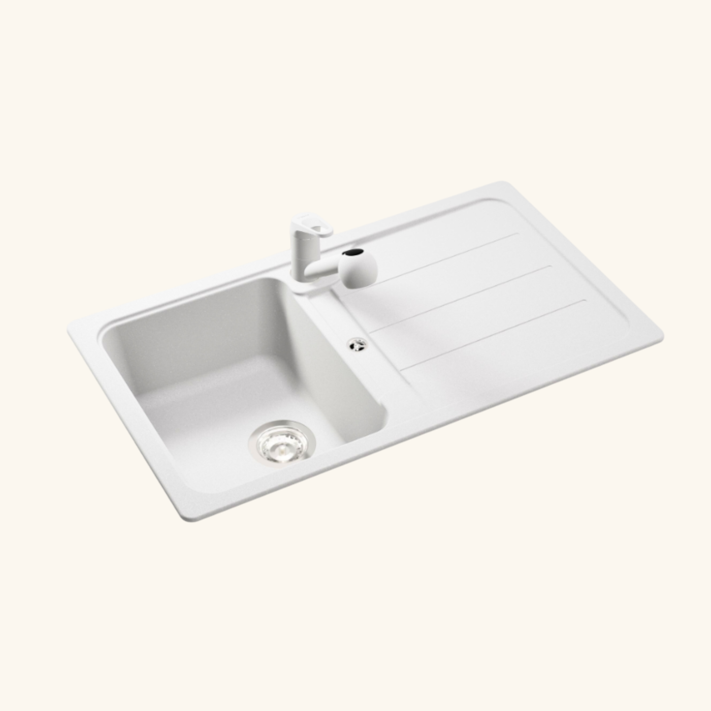 Évier granit blanc Schock FORMHAUS 1 bac 1 égouttoir