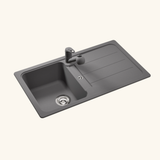 Évier granit gris Schock FORMHAUS 1 bac 1 égouttoir