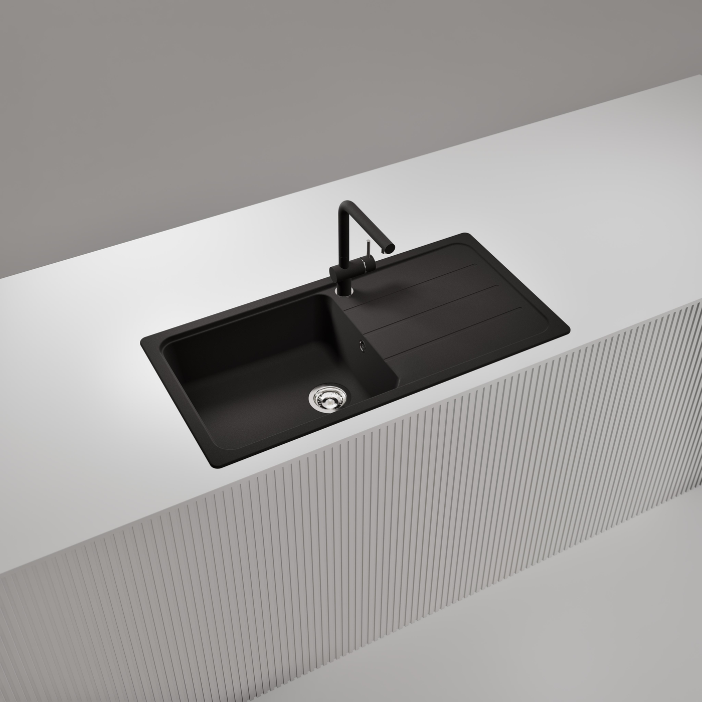 Évier granit noir Schock FORMHAUS 1 grand bac - 1 égouttoir