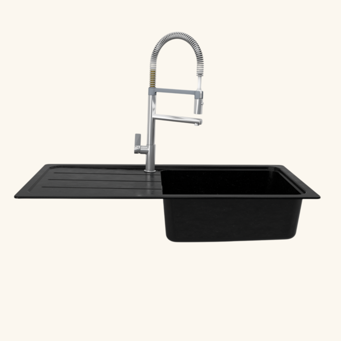 Évier granit noir Schock FORMHAUS 1 grand bac - 1 égouttoir