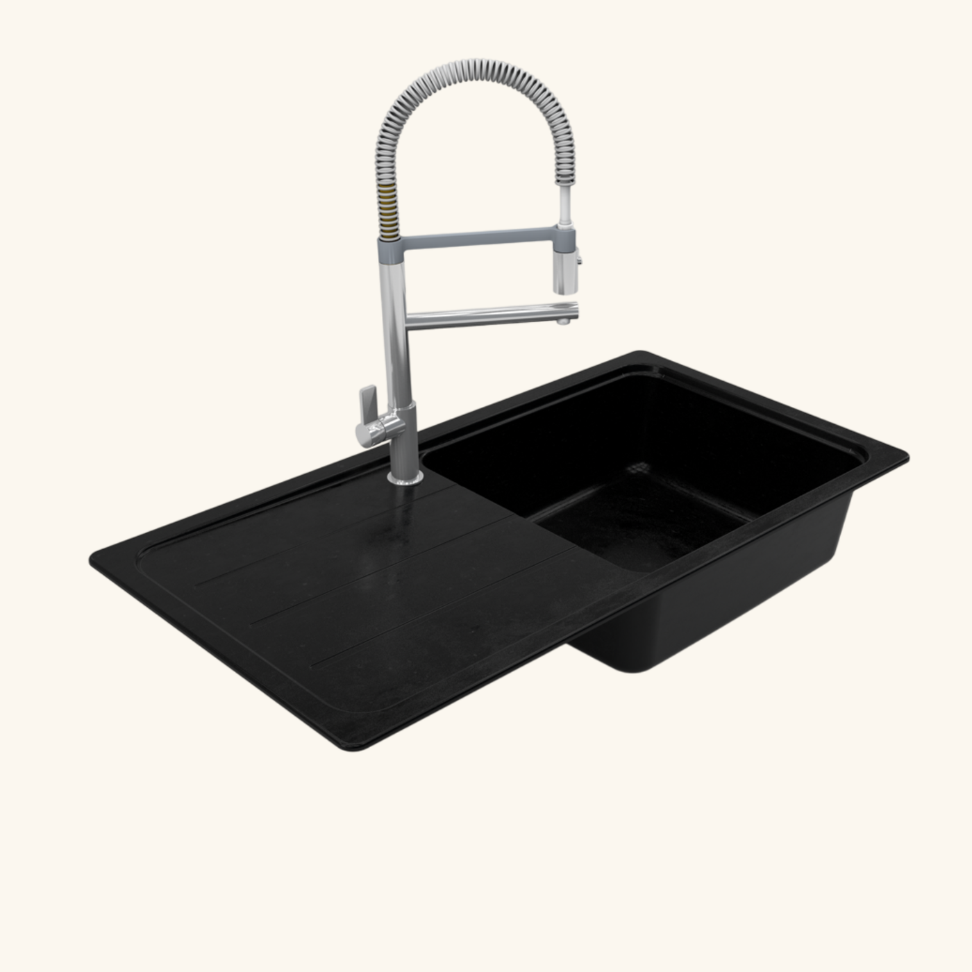 Évier granit noir Schock FORMHAUS 1 grand bac - 1 égouttoir