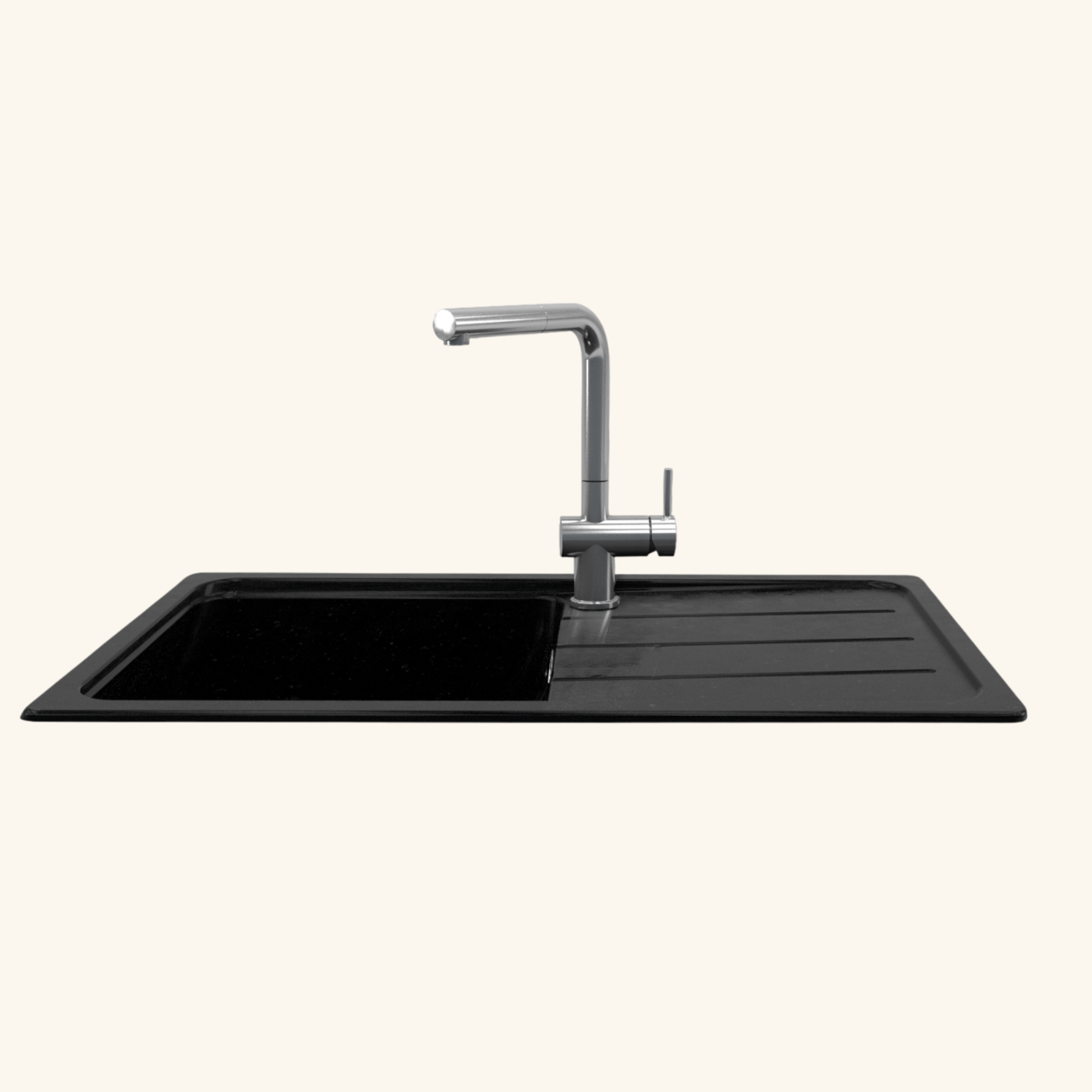 Évier granit noir Schock FORMHAUS 1 grand bac - 1 égouttoir