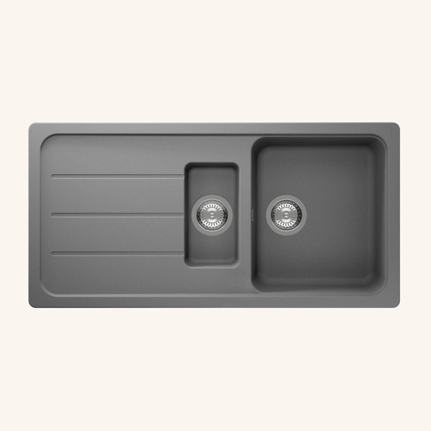 Évier granit gris Schock FORMHAUS 1 bac et demi - 1 égouttoir