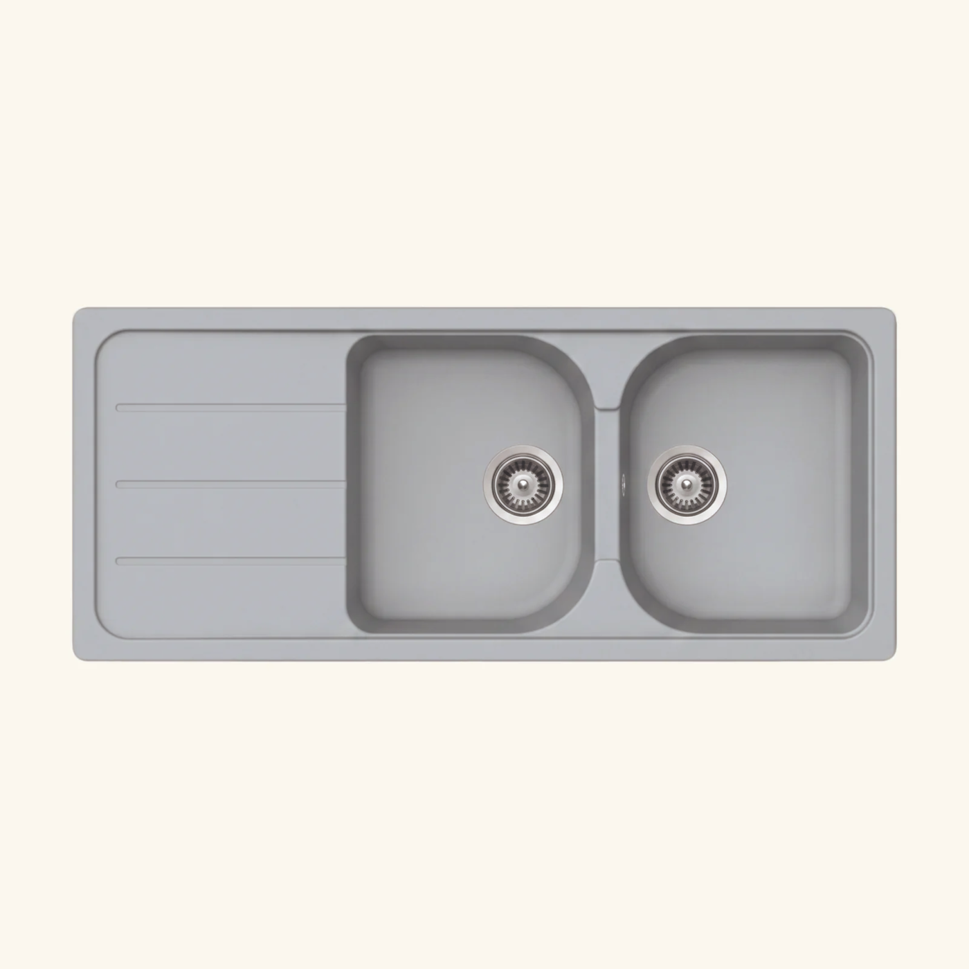 Évier granit gris Schock FORMHAUS 2 bacs 1 égouttoir