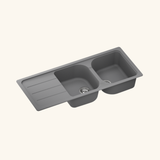 Évier granit gris Schock FORMHAUS 2 bacs 1 égouttoir