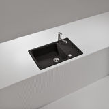 Evier granit noir Shock FORMHAUS 1 grand bac - 1 petit égouttoir