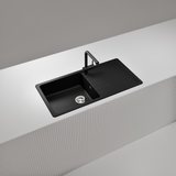 Évier granit noir Luisina BOHEME 1 grand bac 1 égouttoir