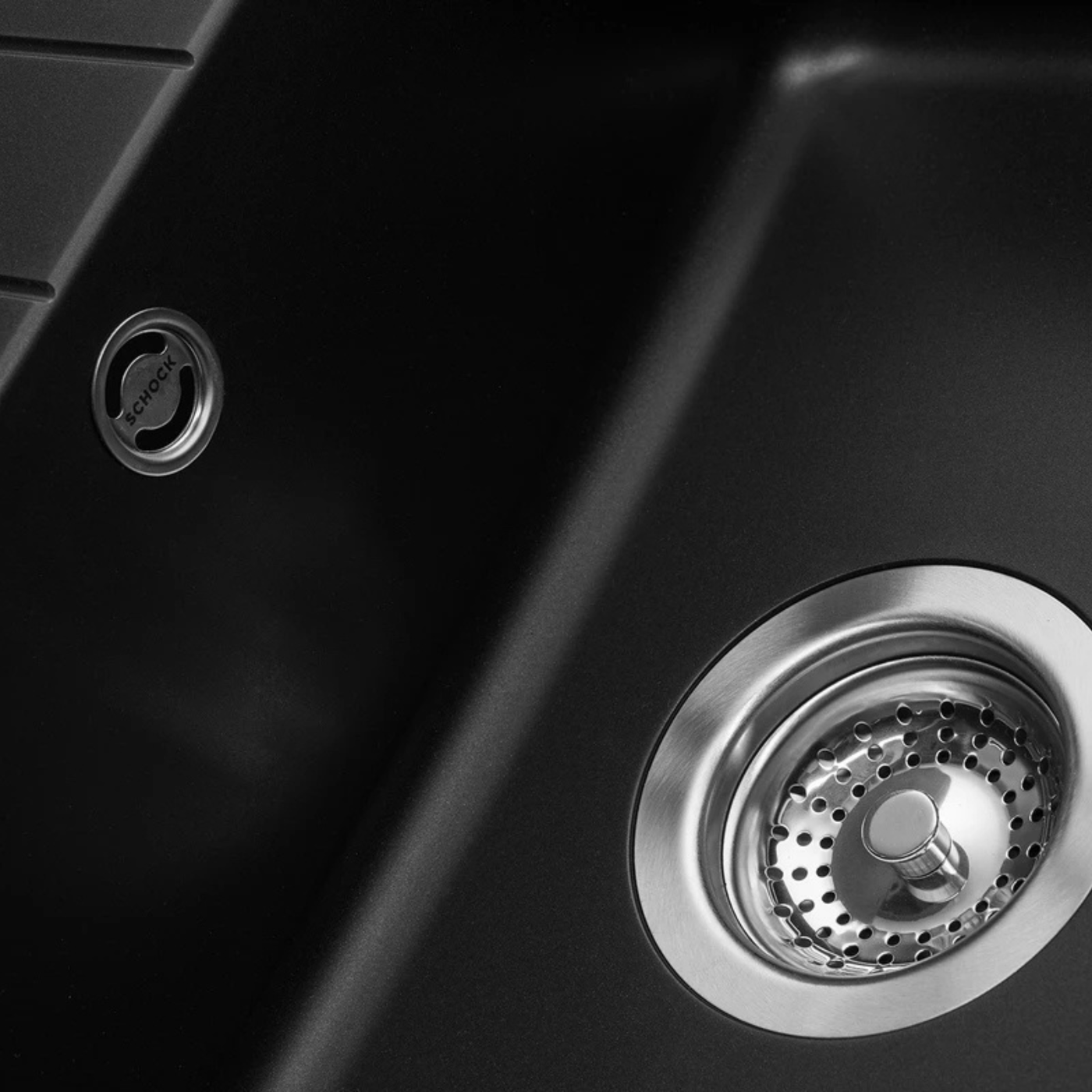 Évier granit noir Luisina BOHEME 1 grand bac 1 égouttoir