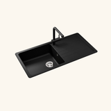 Évier granit noir Luisina BOHEME 1 grand bac 1 égouttoir