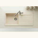 Évier granit beige Luisina DOLCE 1 grand bac 1 égouttoir