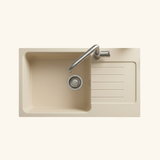 Évier granit beige Luisina DOLCE 1 grand bac 1 petit égouttoir