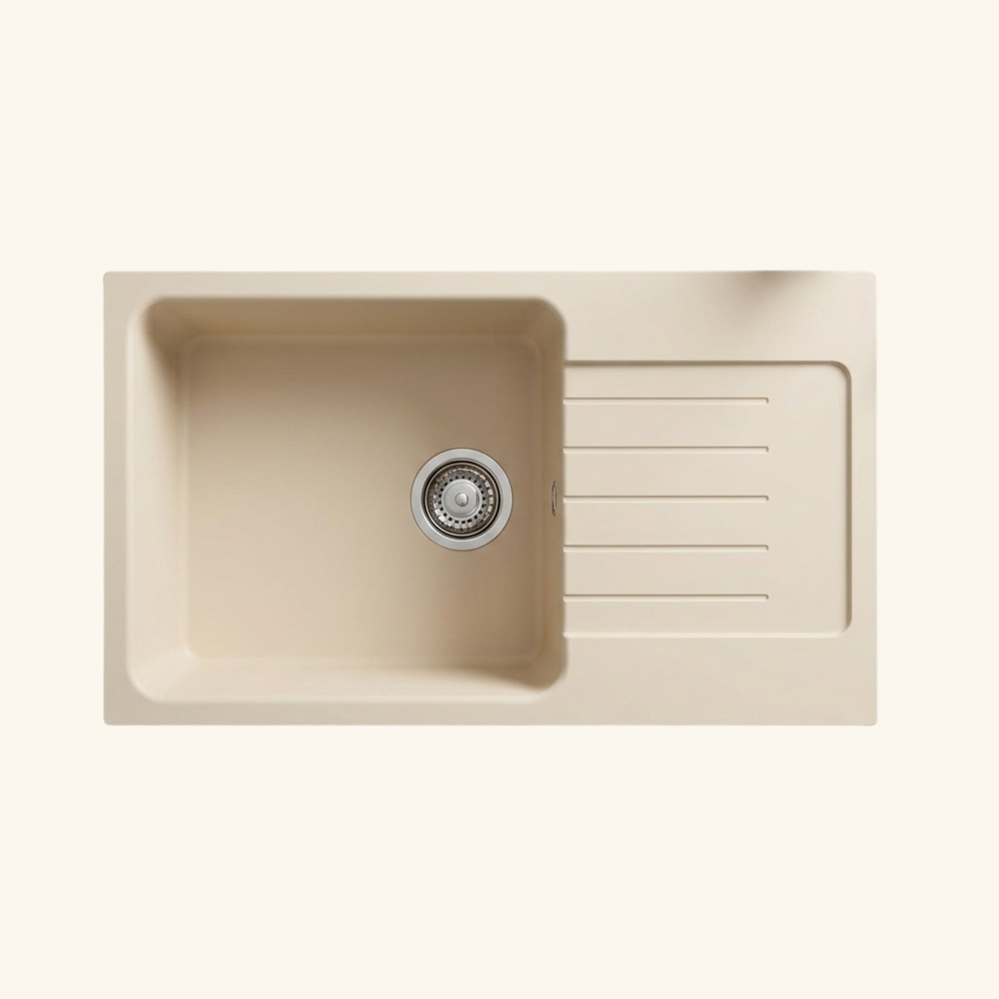 Évier granit beige Luisina DOLCE 1 grand bac 1 petit égouttoir
