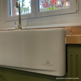 Évier timbre d'office céramique blanc EKIO NEWCO 2 bacs