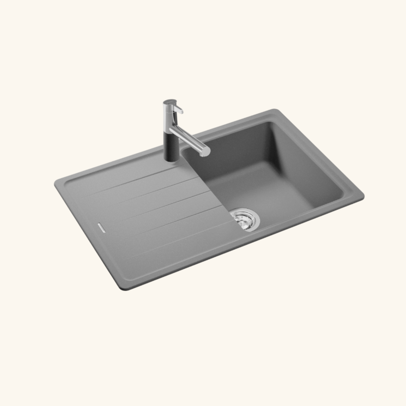 Évier granit gris Schock ELEMENT 1 bac 1 égouttoir