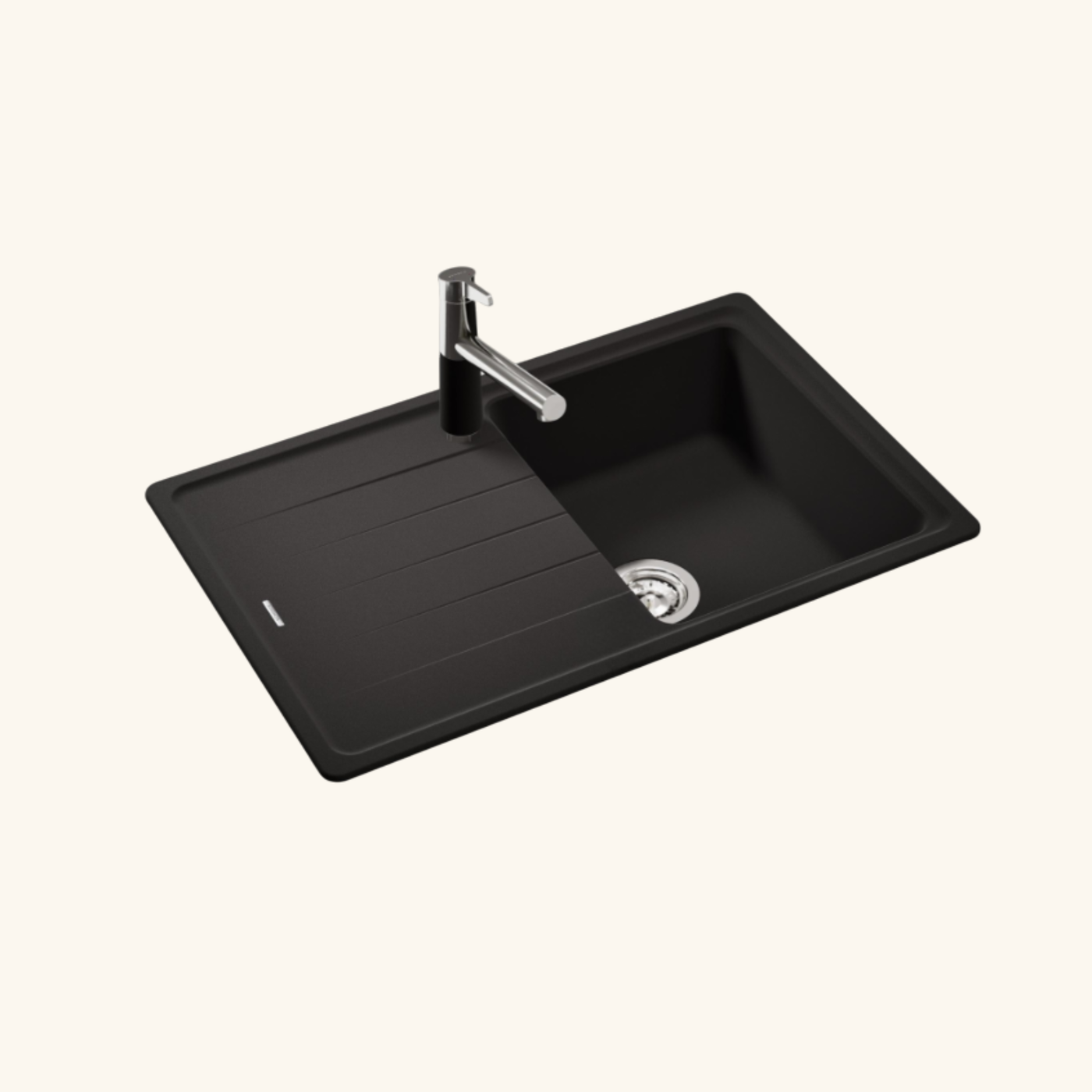 Évier granit noir Schock ELEMENT 1 bac 1 égouttoir