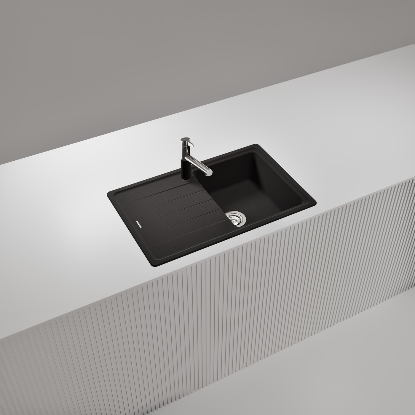 Évier granit noir Schock ELEMENT 1 bac 1 égouttoir