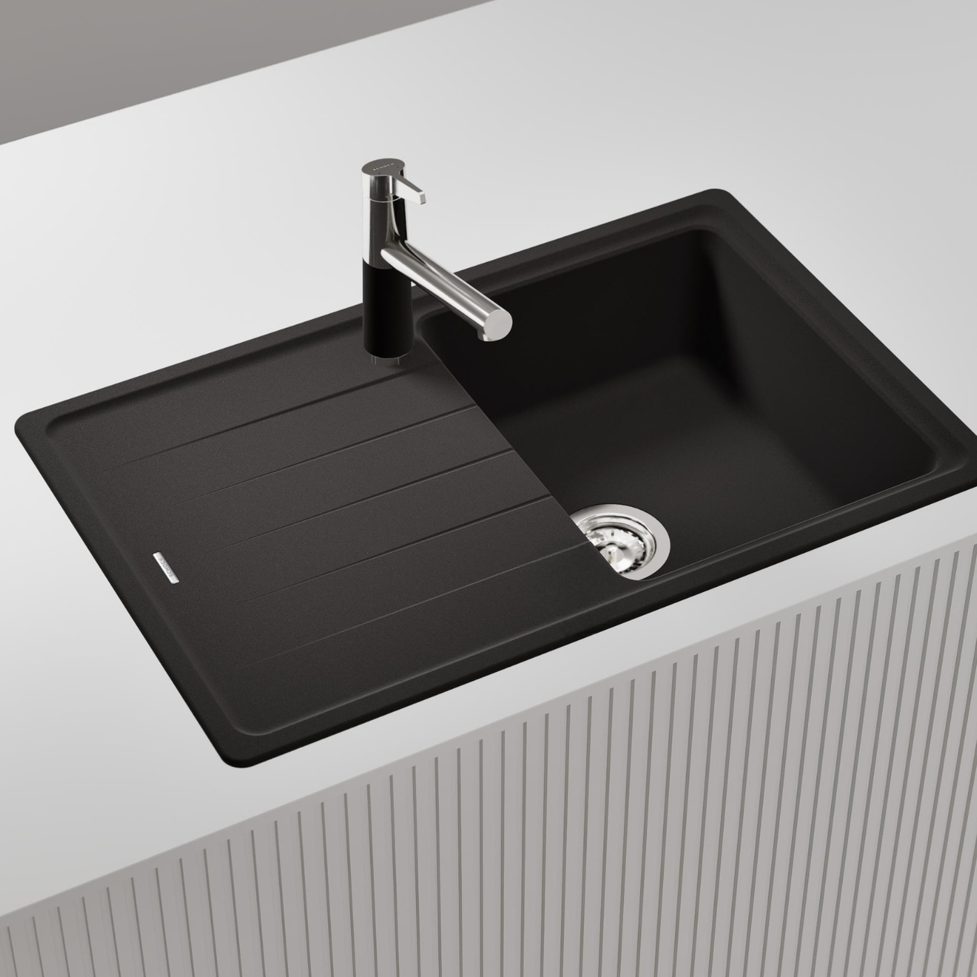 Évier granit noir Schock ELEMENT 1 bac 1 égouttoir