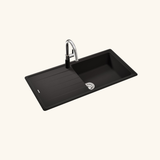 Évier granit noir Schock ELEMENT 1 grand bac 1 égouttoir