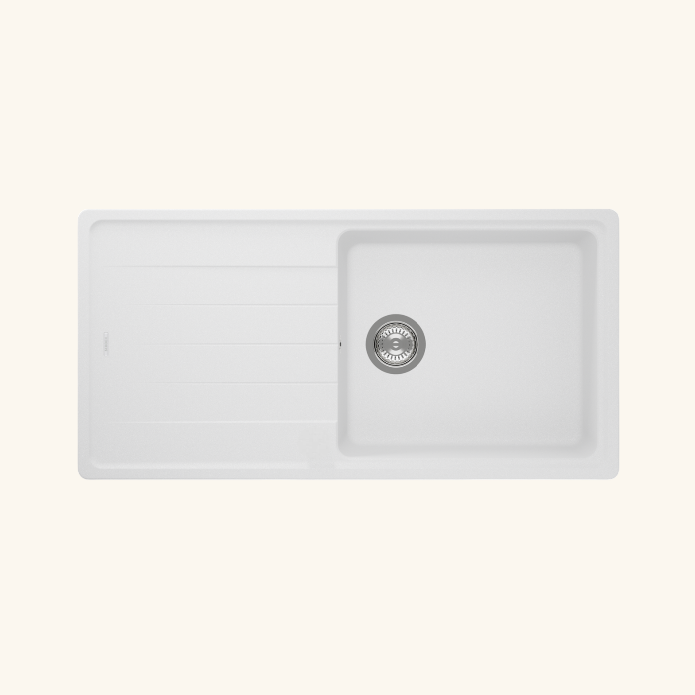 Évier granit blanc Schock ELEMENT 1 grand bac 1 égouttoir