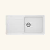 Évier granit blanc Schock ELEMENT 1 grand bac 1 égouttoir