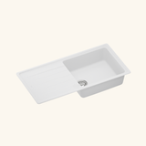 Évier granit blanc Schock ELEMENT 1 grand bac 1 égouttoir