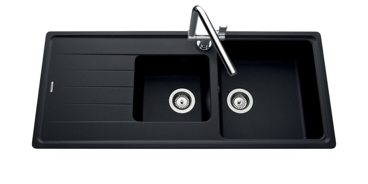 Évier granit noir Schock ELEMENT 2 bacs 1 égouttoir • Cuisissimo