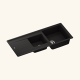 Évier granit noir Schock ELEMENT 2 bacs 1 égouttoir