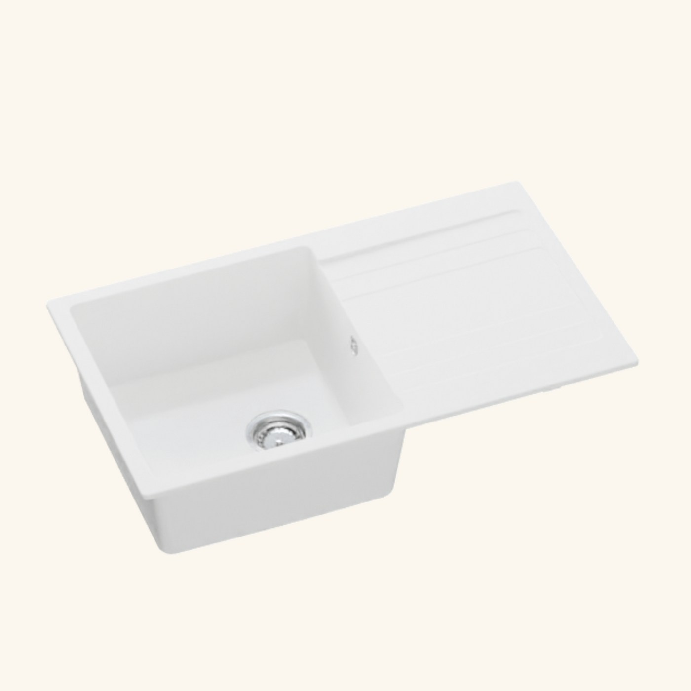 Evier granit blanc Kümbad ELIZA 1 bac 1 égouttoir