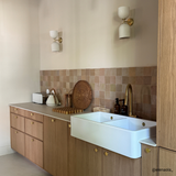 Évier timbre d'office céramique blanc Sanindusa FARMHOUSE 2 bacs 895x460