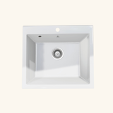 Évier céramique blanc FELIX 1 bac 600x510 mm