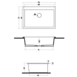 Évier céramique blanc FELIX 1 bac 760x510 mm