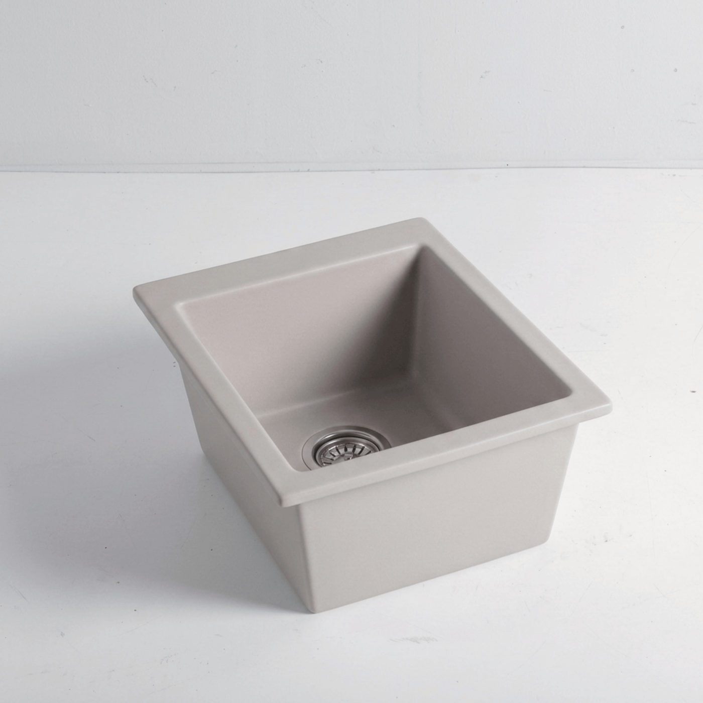 Évier sous plan céramique gris taupe FELIX 1 bac 410x505 mm - sans trop plein